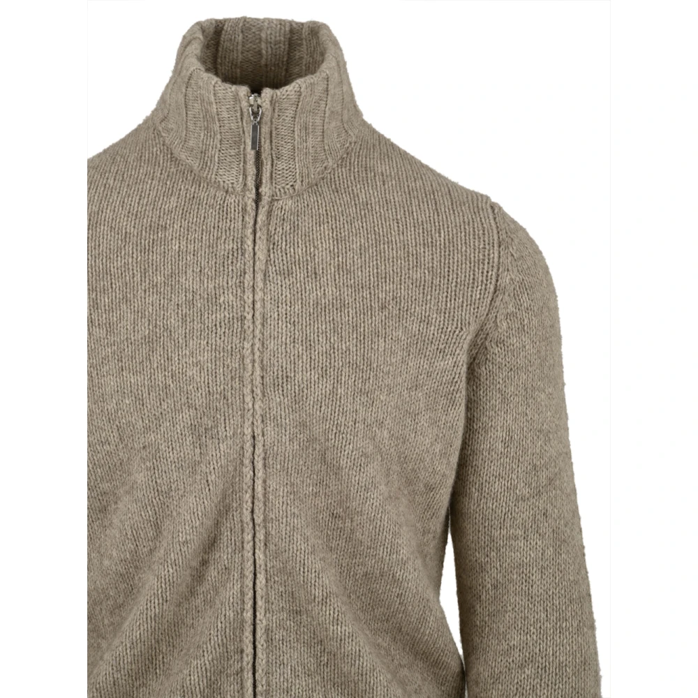 Filippo De Laurentiis Heren Cardigan met Volledige Rits in Beige Heren