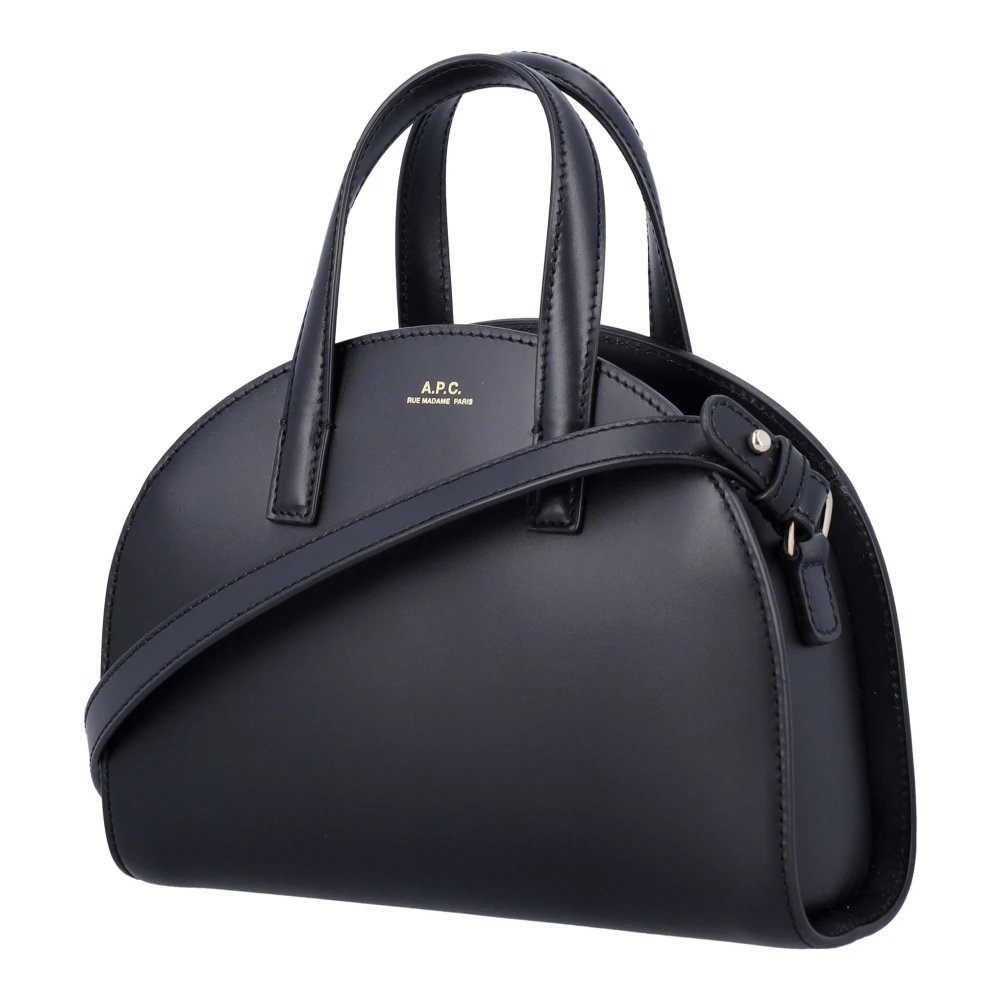 A.p.c. Zwarte leren tote handtas Black Dames