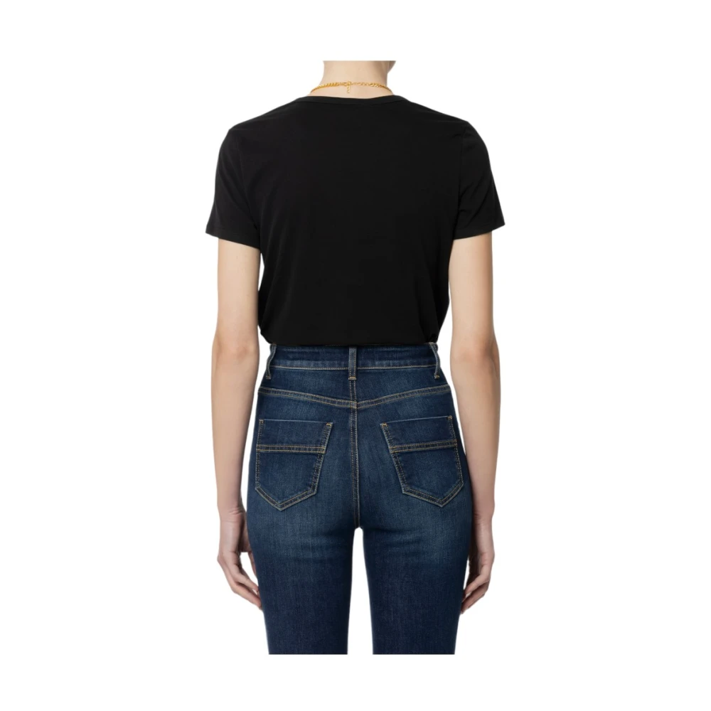 Elisabetta Franchi Casual Katoenen T-Shirt voor Vrouwen Black Dames
