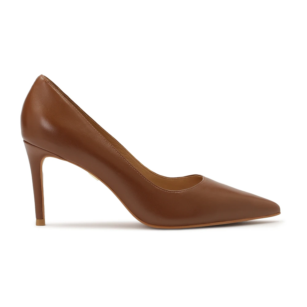 Kazar, Skor, Dam, 37 EU, Läder, Bruna pumps med en bekväm klack