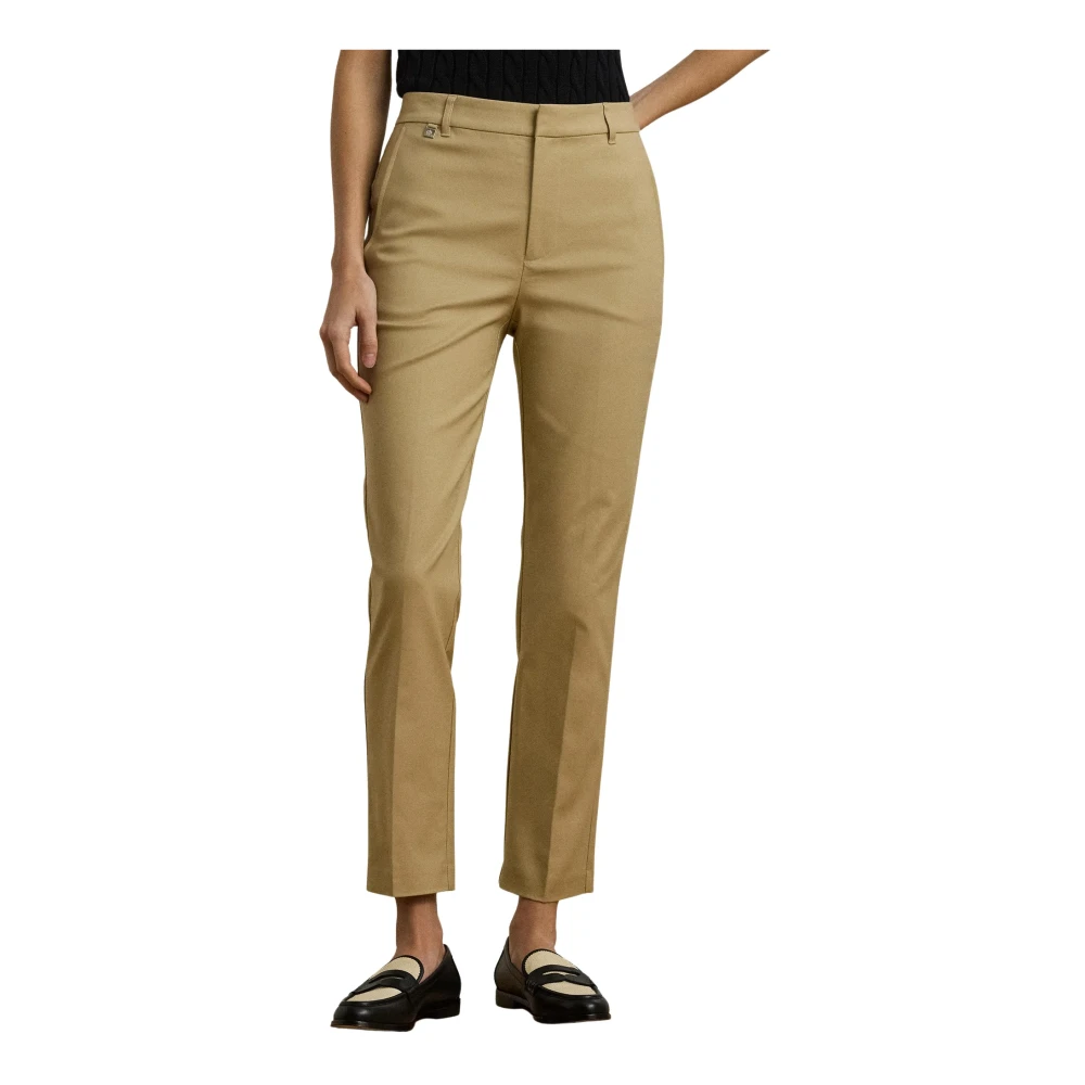 Ralph Lauren Women's Beige Cropped Trousers, 2XS, Trousers