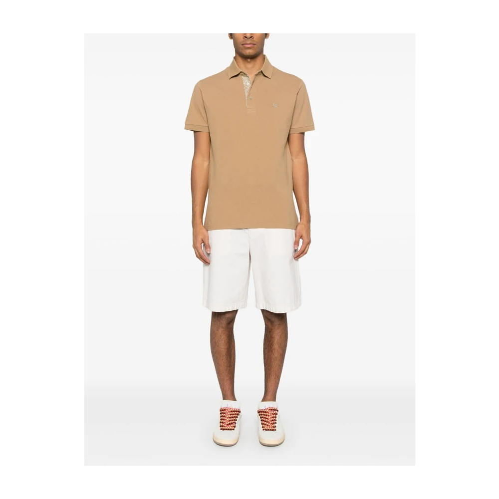 ETRO Bruine Polo Shirt Korte Mouw Beige Heren