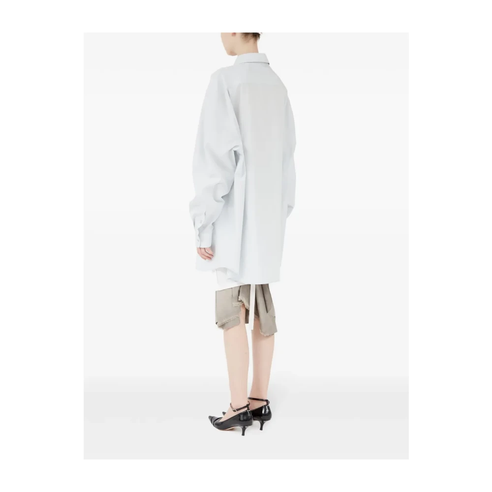 Maison Margiela Heldere Blauwe Katoenen Overhemd met Zak Blue Dames