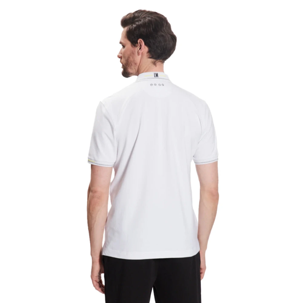 LA MARTINA Glitter Kraag Polo Jersey White Heren