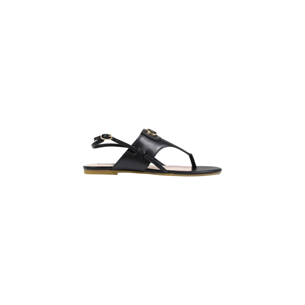 Liu Jo , Flat Sandals, Female, Black, 5 Uk, Ankle Strap Leather Sandals