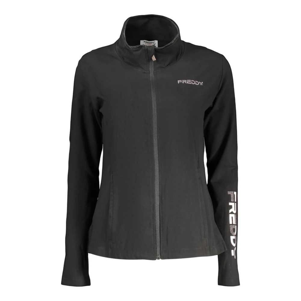 Freddy Women's Black Zip-Throughs, L, Long-Sleeved Sweatshirt