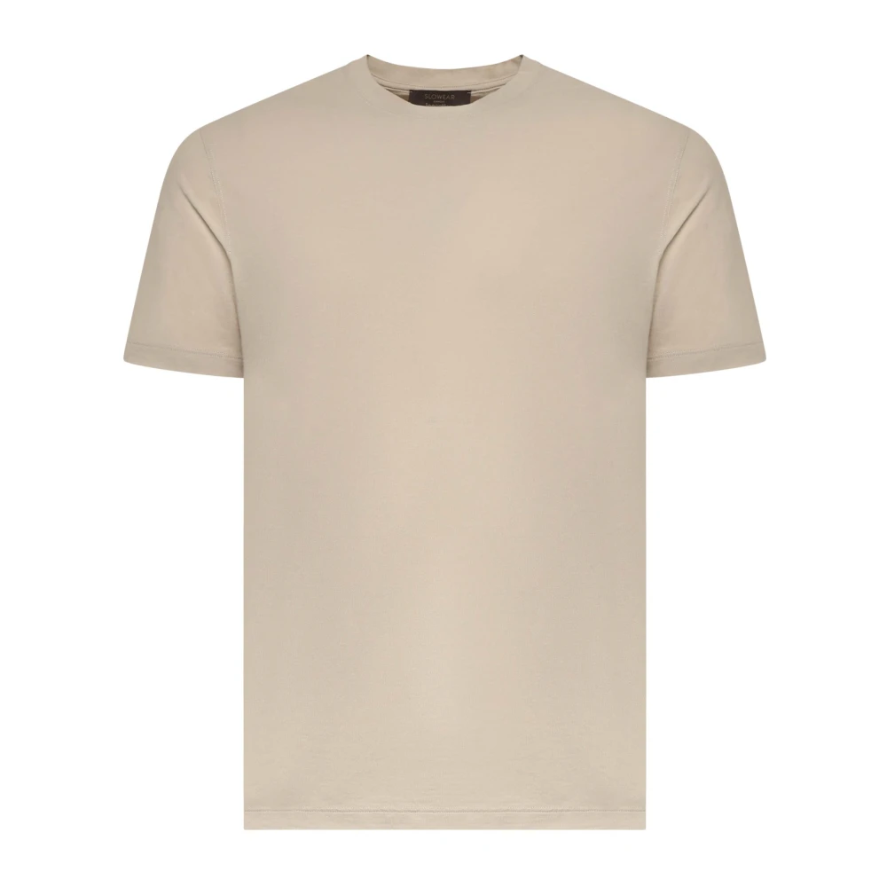 Zanone Men's Beige T-Shirts, 2XL, Crewneck T-Shirt