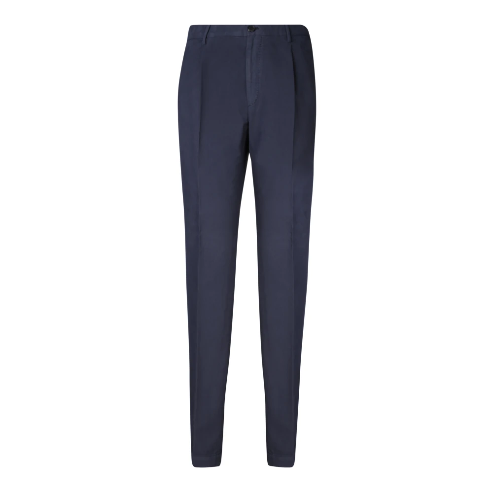 Incotex Blauwe Klassieke Broek Verhoog Stijl Blue Heren