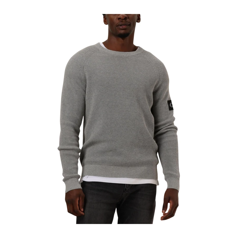 Calvin Klein Casual Badge Easy Sweater Gray Heren