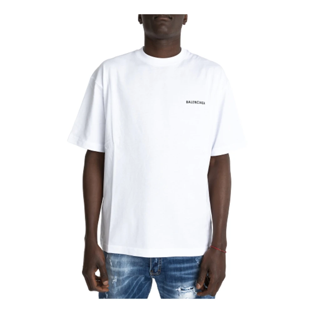 Balenciaga Witte Logo T-shirt Collectie White Heren