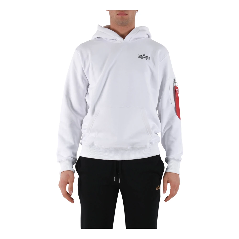Alpha industries Handtekening Hoodie met Voorzak White Heren