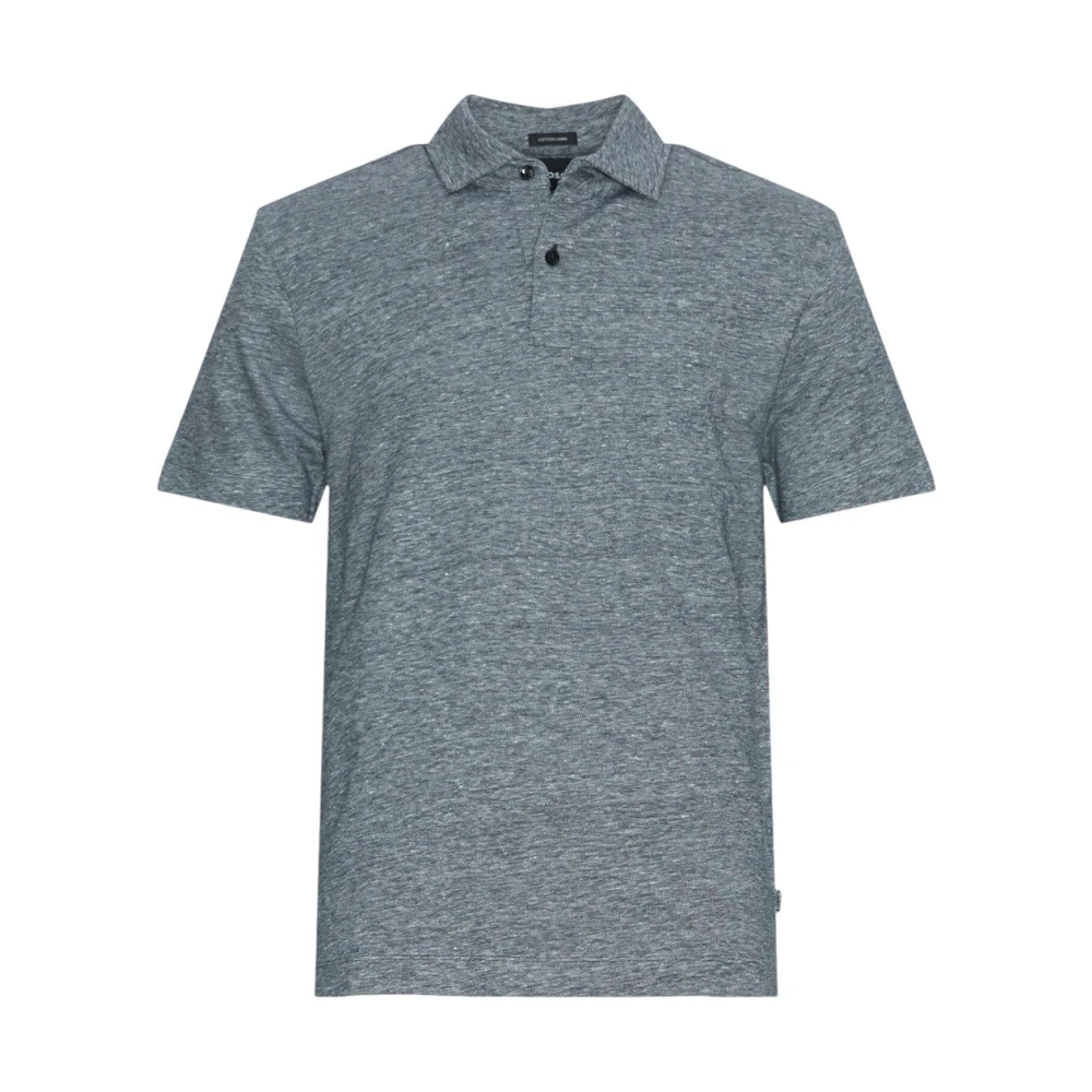 Hugo Men's Blue Polo Shirts, M, Navy Cotton Linen Polo Shirt