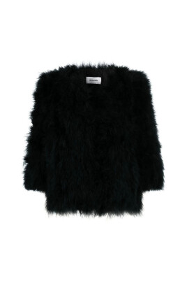 black-feather-outerwear-with-round-neck