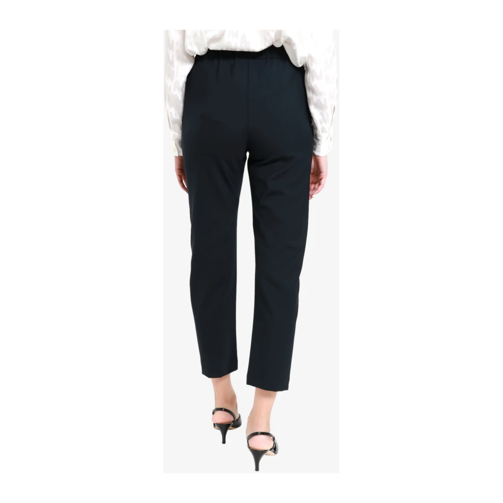 Semicouture Blauwe Wollen Broek Klassieke Enkel Lengte Blue Dames