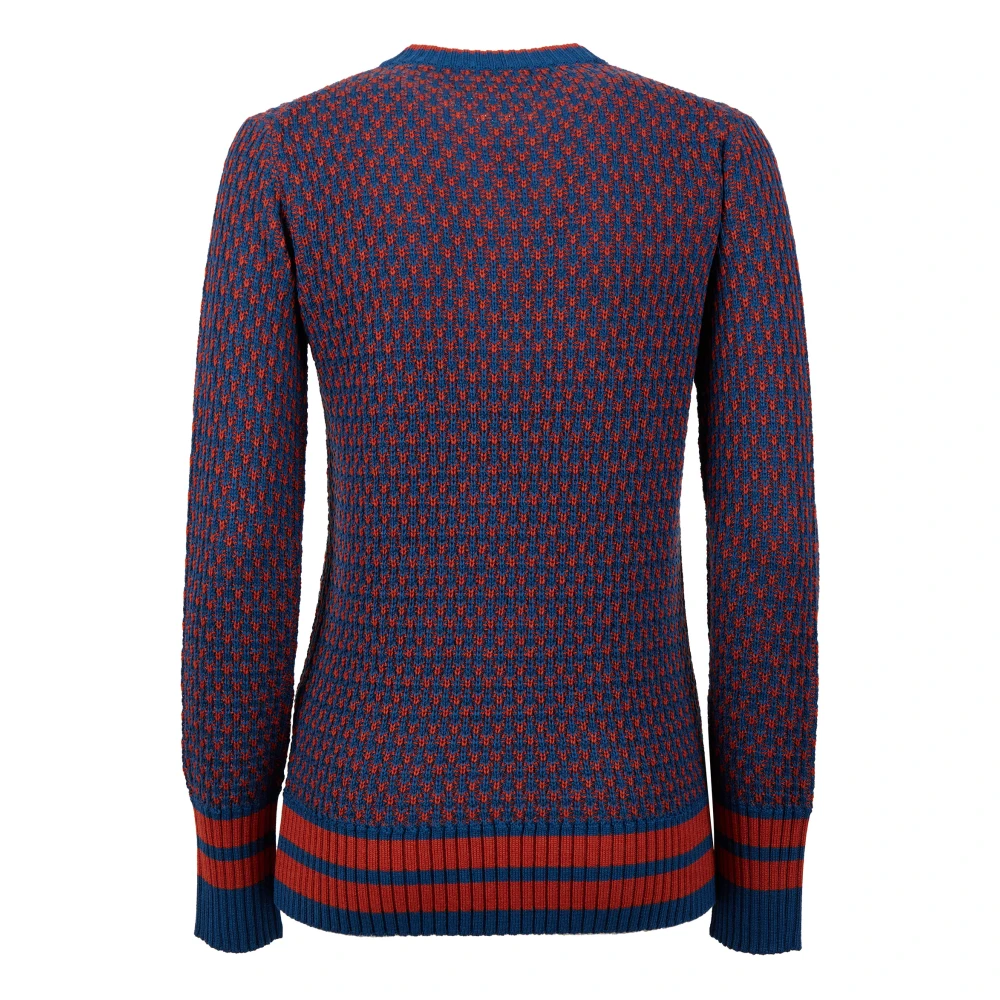 Gallo Blauwe crew-neck voor dames met tweekleurig motief Multicolor Dames