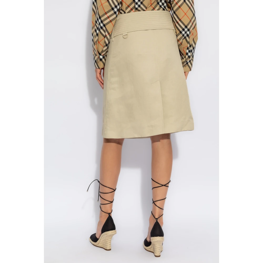 Burberry Rok met brede riem Beige Dames