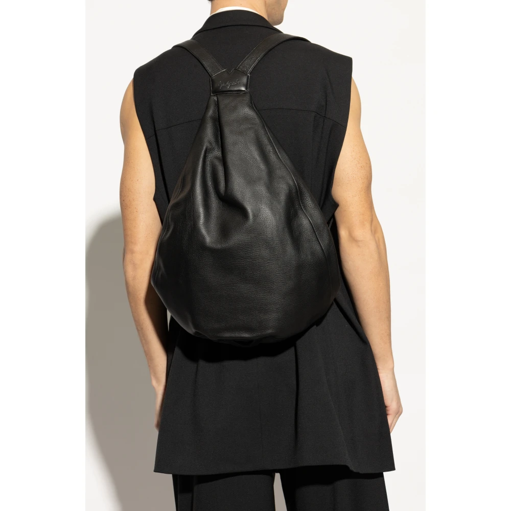 Yohji Yamamoto Leren rugzak Black Unisex