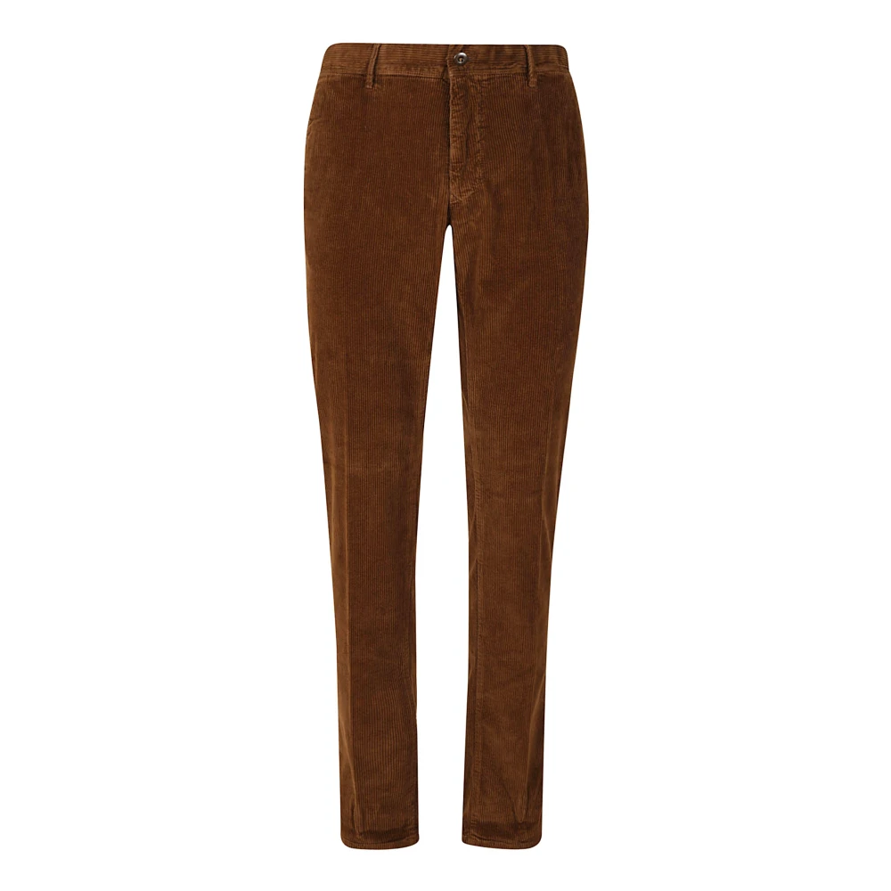 Incotex Slim Fit Ribfluwelen Broek Bruintje Brown Heren