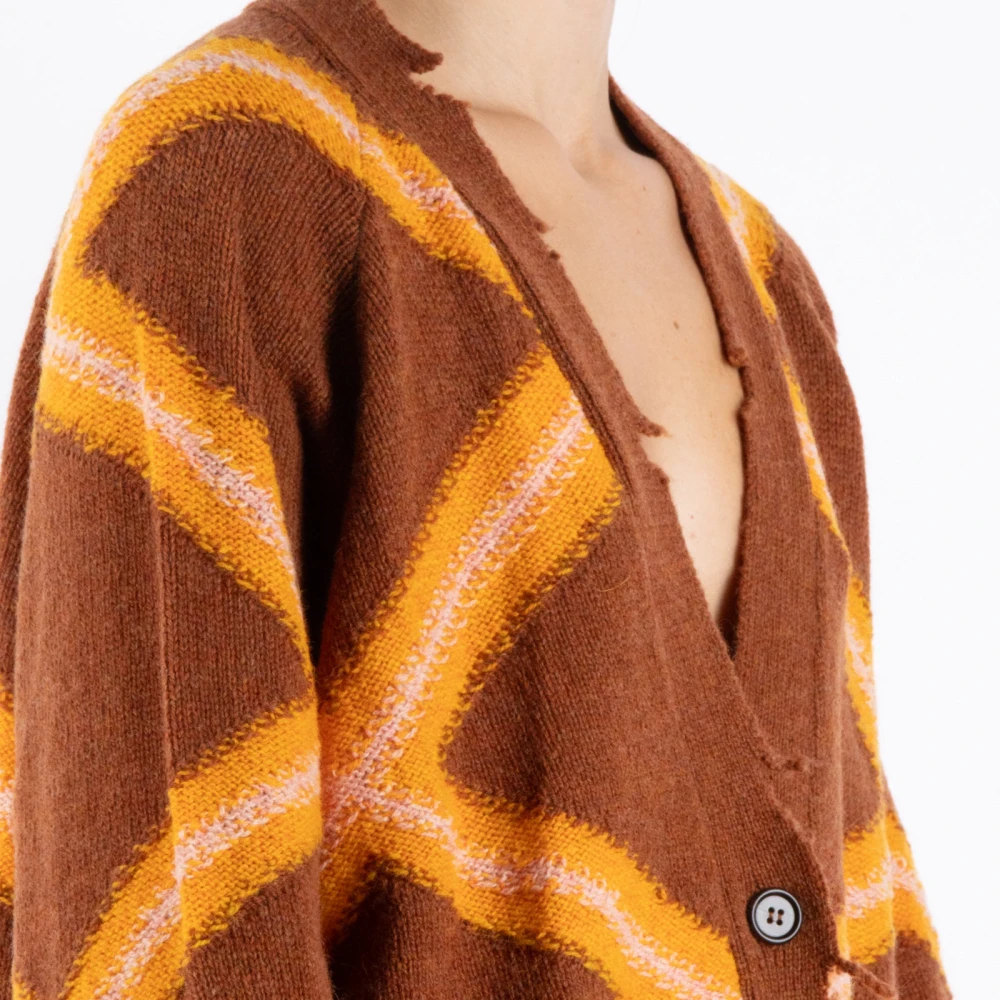 Marni Bruin Oranje Katoenen Vest Multicolor Dames