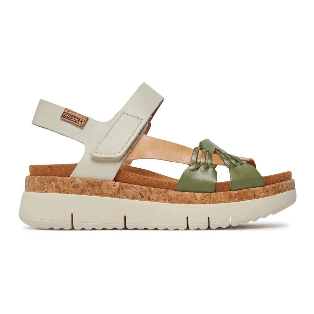Pikolinos Kvinno Grön Skor Dam, 41 Eu, Läder, Palma Platform Sandal