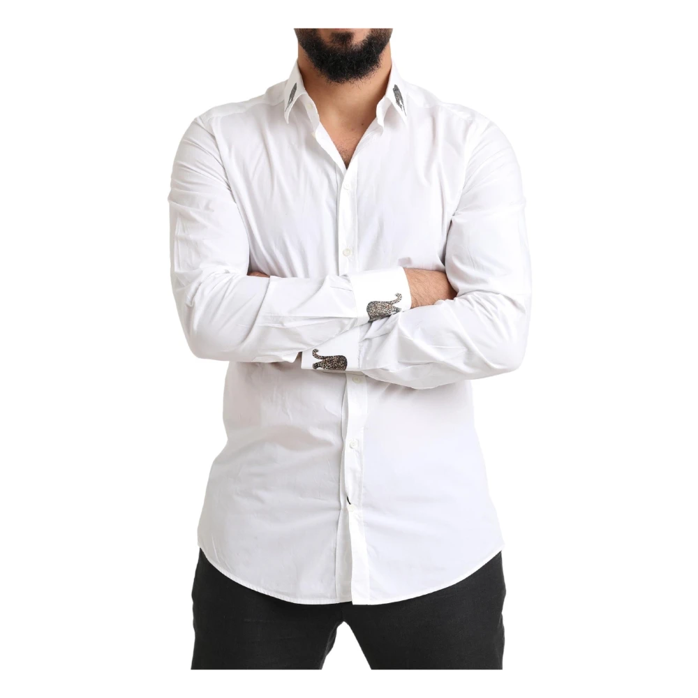 Dolce & Gabbana Prachtig Wit Katoenen Overhemd White Heren