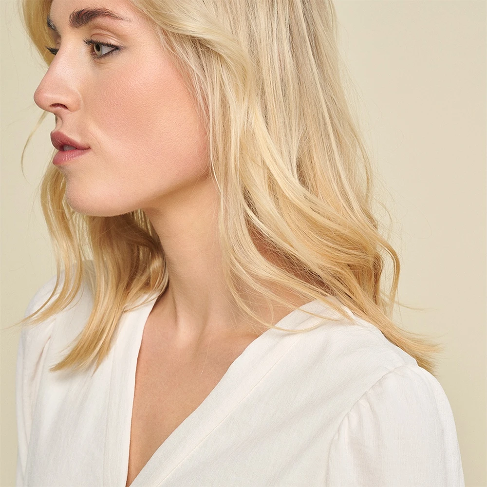 Marie Méro Ecru V-Hals Blouse Tuniek Beige Dames