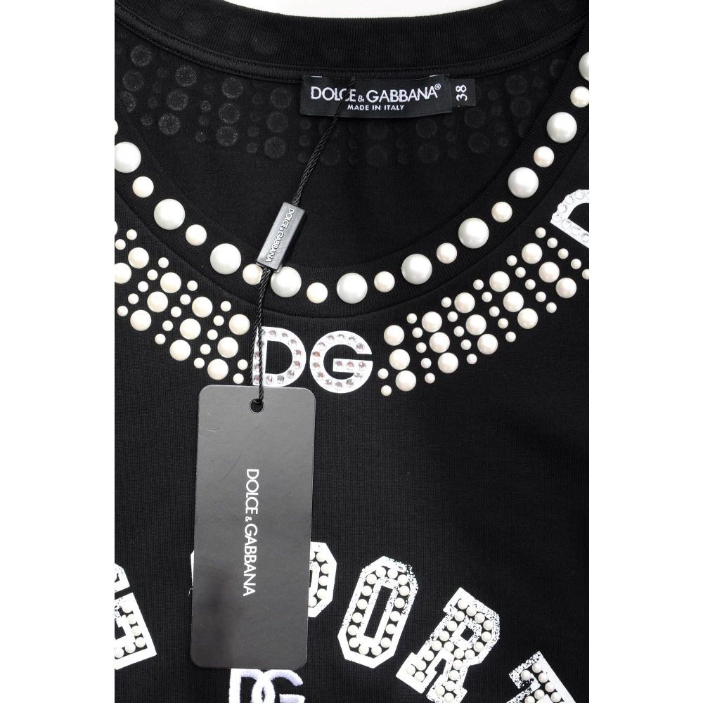 Dolce & Gabbana Mouwloze DG Sport Top voor vrouwen Black Dames