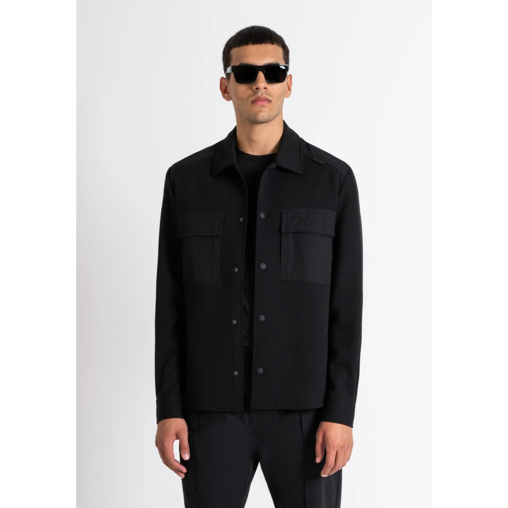Antony Morato Katoenmix Regular Fit Overshirt Black Heren