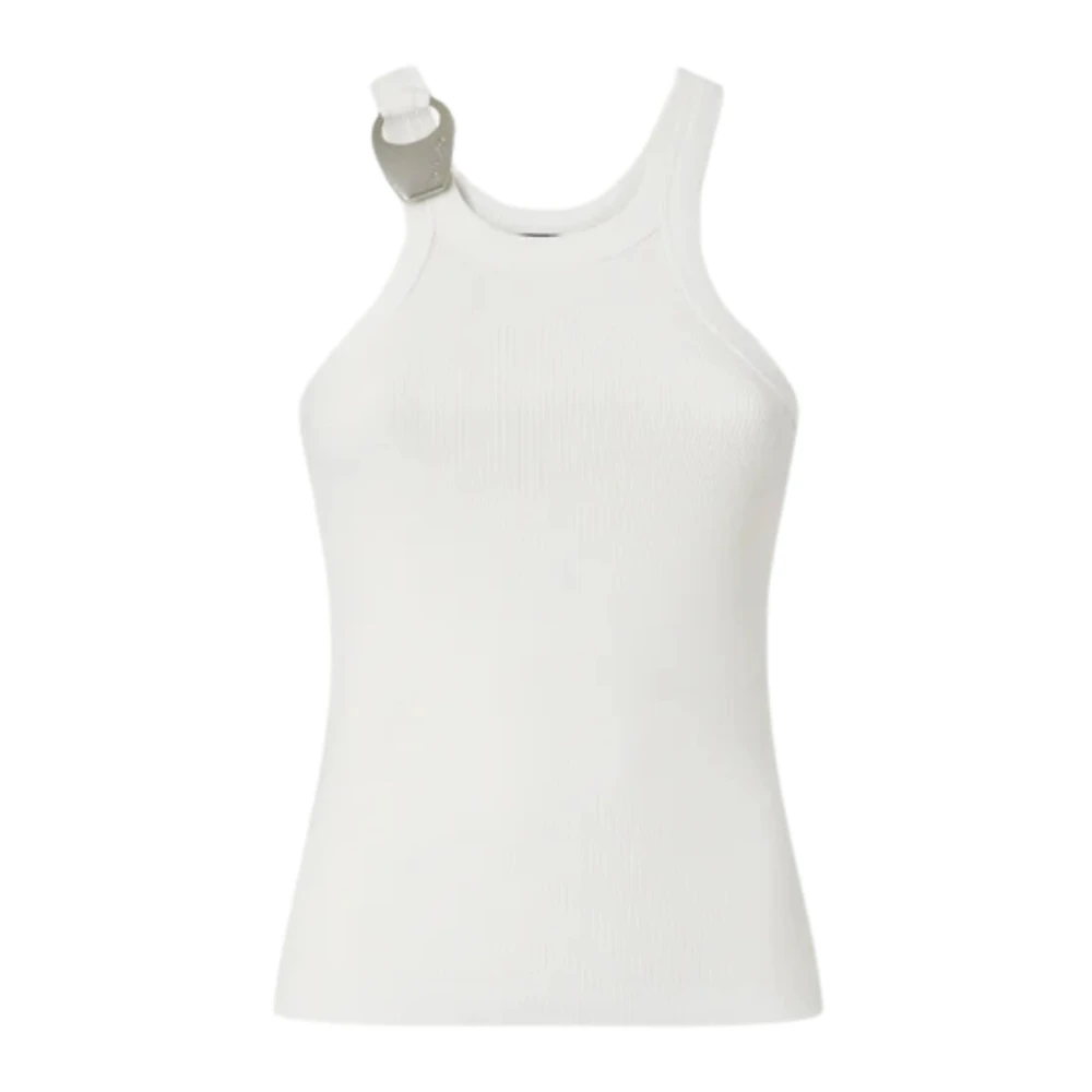 Pinko Donna Bianco - Canotta Con Fibbia Ciondolo - Tops - M