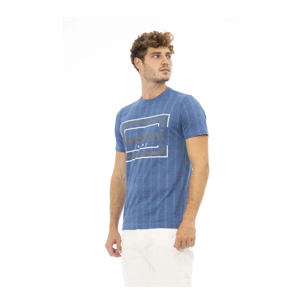Baldinini Blauw Katoenen T-shirt met Ronde Hals Blue Heren