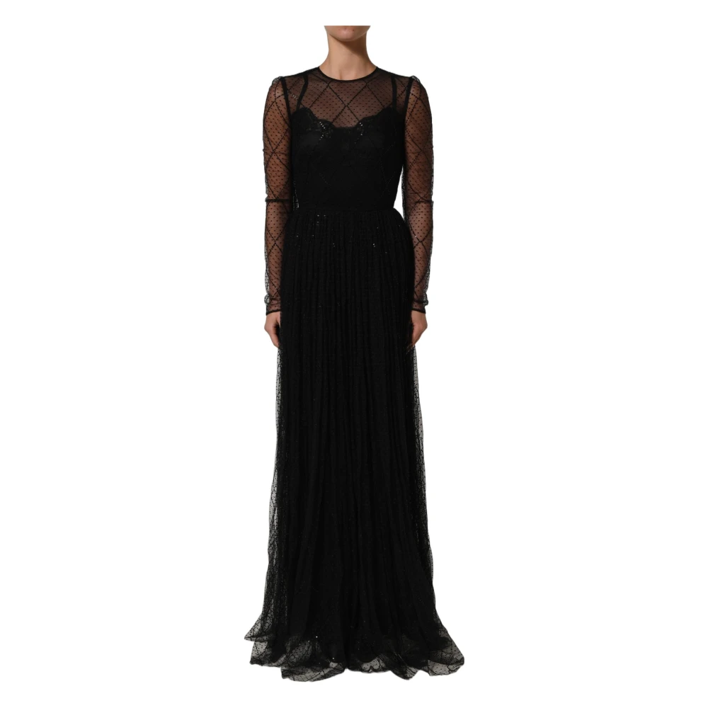 Dolce & Gabbana Long Sleeved Maxi Gown - Female - Gowns - Black - S - Dresses