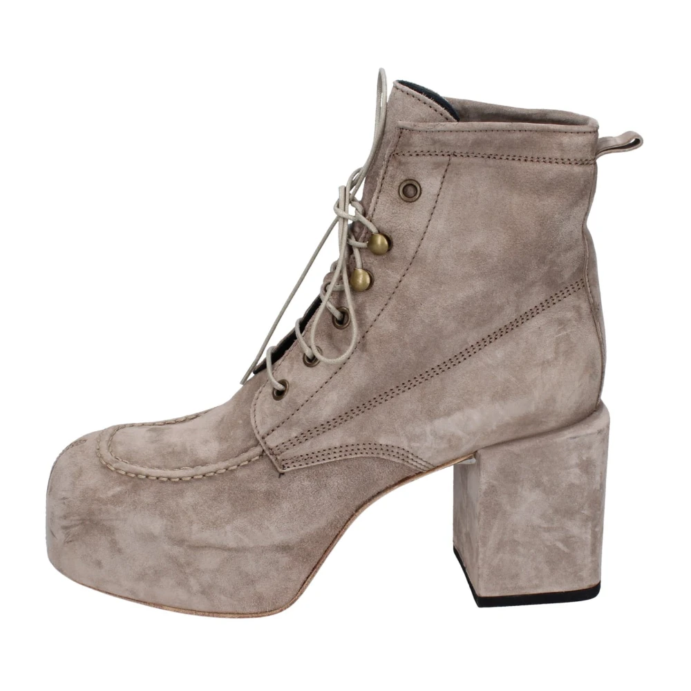 Moma Women's Gray Suede Ankle Boots - Heeled Boots - 4 Uk - Shoes