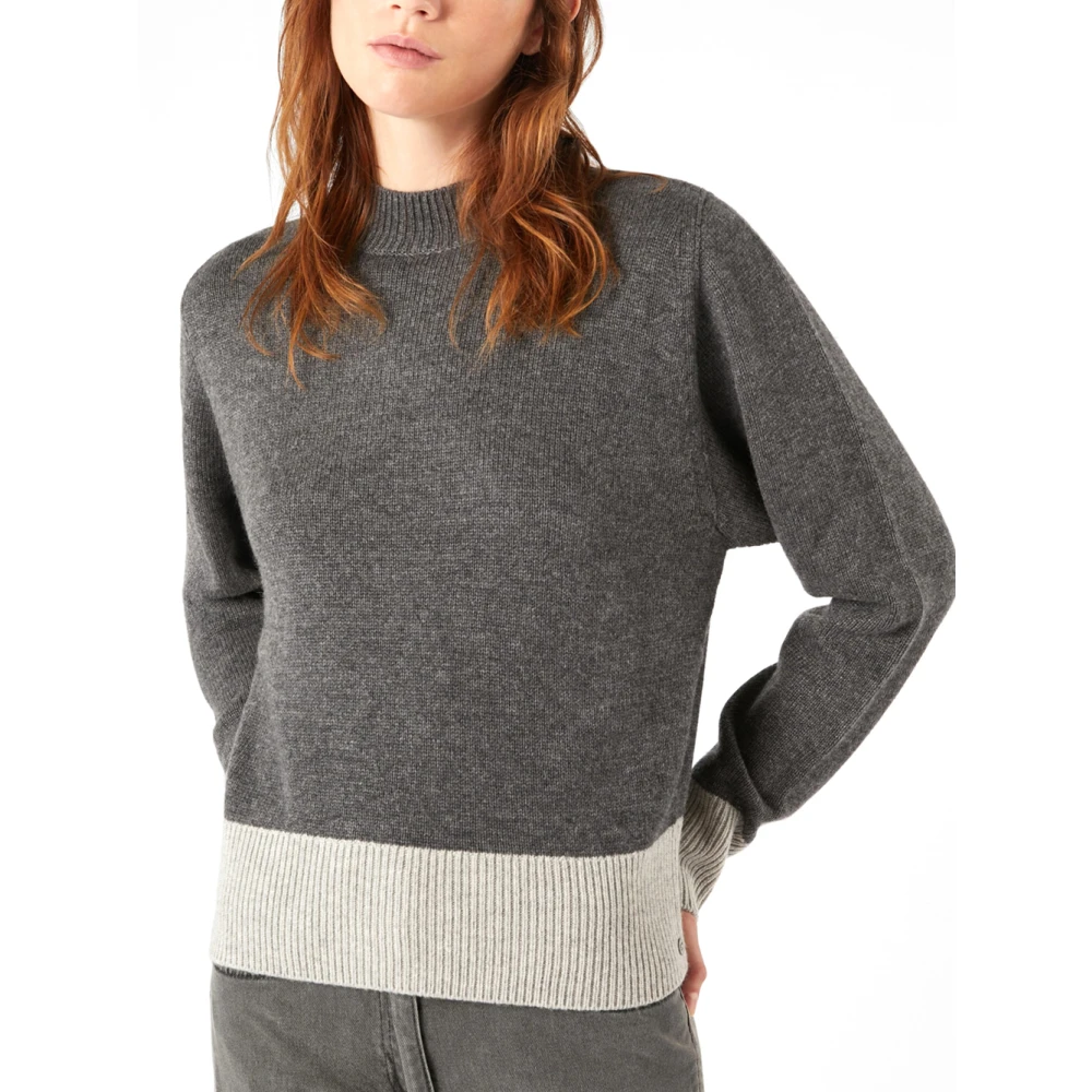 Pennyblack Grijze Wollen Blend Batwing Sweater Gray Dames