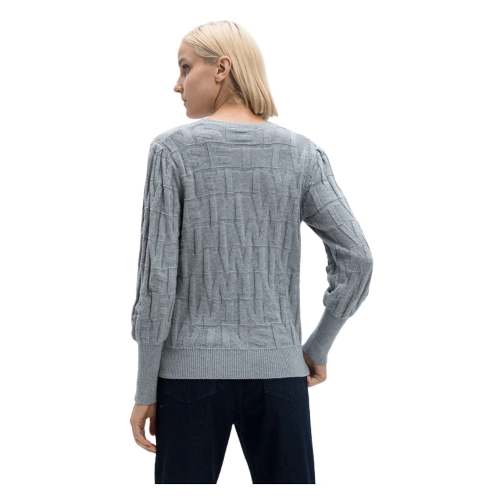 Twinset Grijze Gebreide Trui Comfortabele Katoenmix Gray Dames