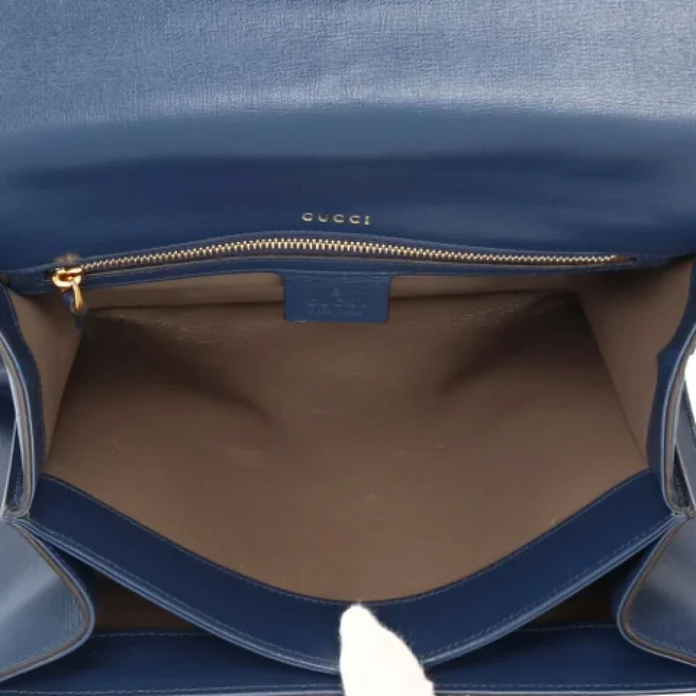 Gucci Vintage Pre-owned Leather gucci-bags Blue Dames
