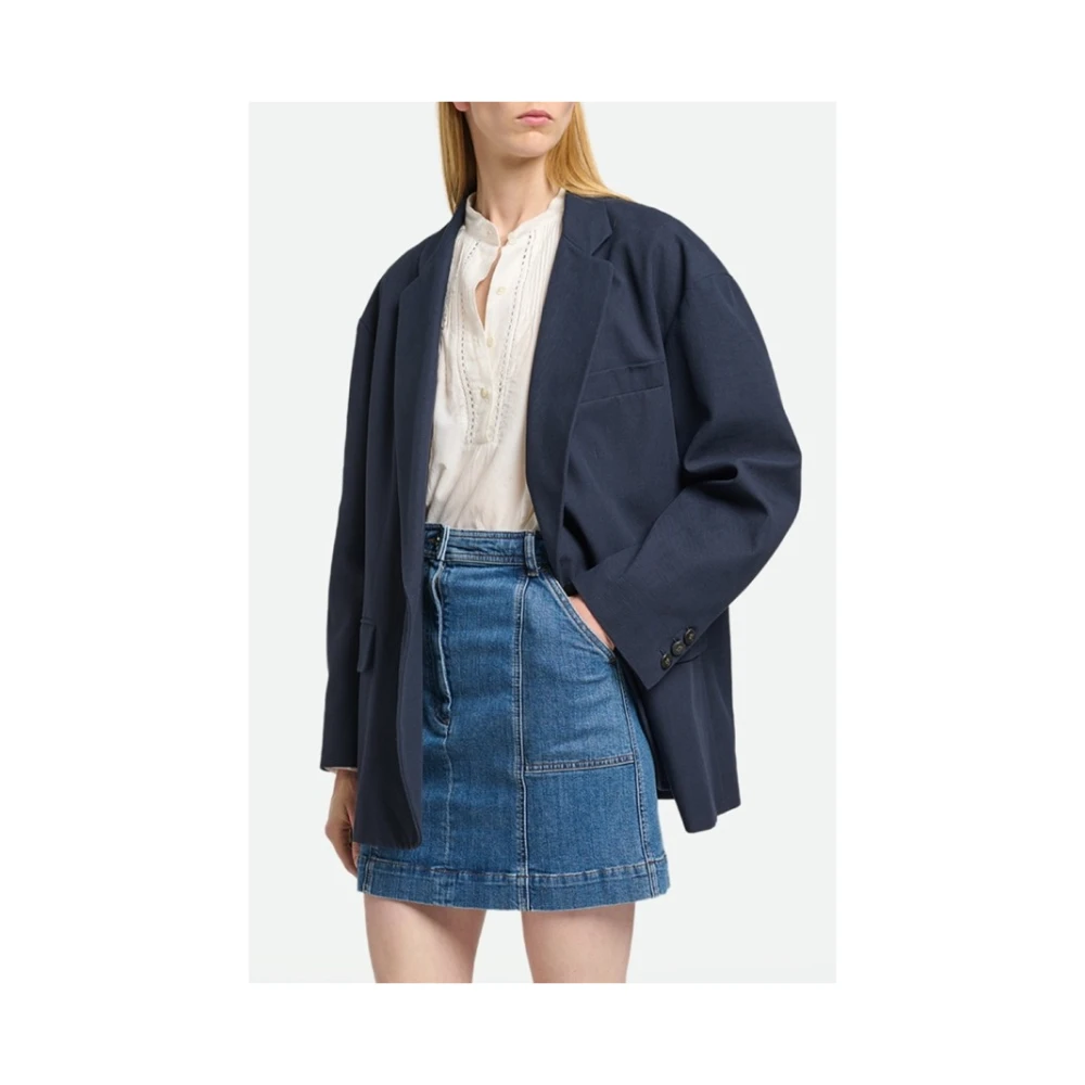 Vanessa Bruno Marine Oversize Urban Katoenen Jas Blue Dames