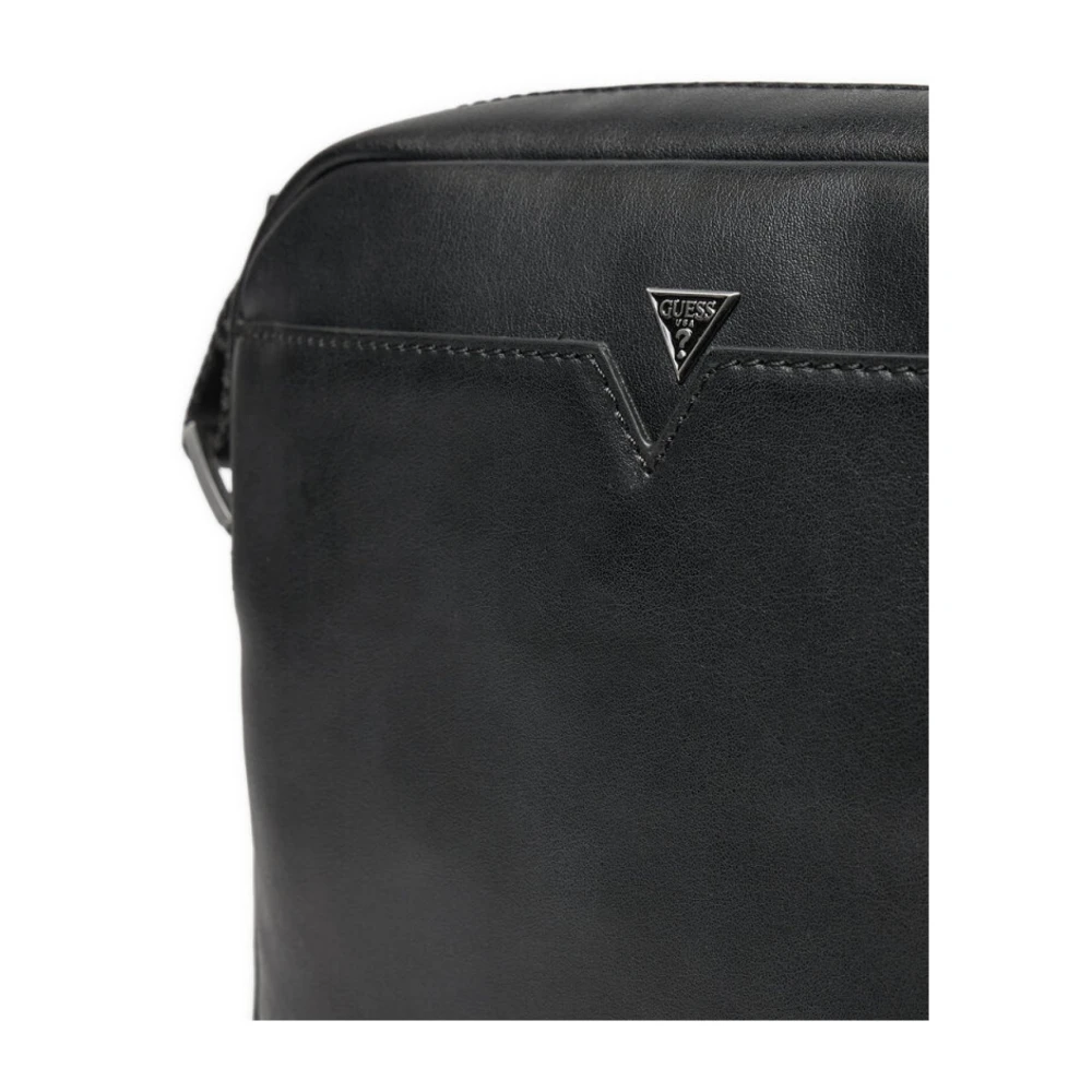Guess Leren Schoudertas Zwart Black Heren