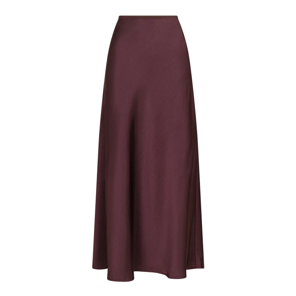 Burgundy Sateen Skjørt - Bias Cut