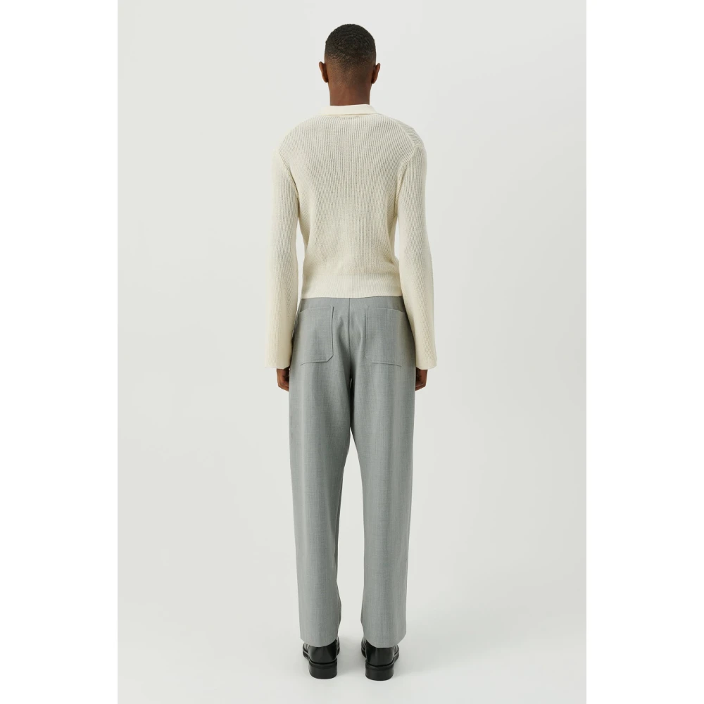 Soulland Doorschijnende Polo Jumper met Wijdvallende Mouwen White Dames