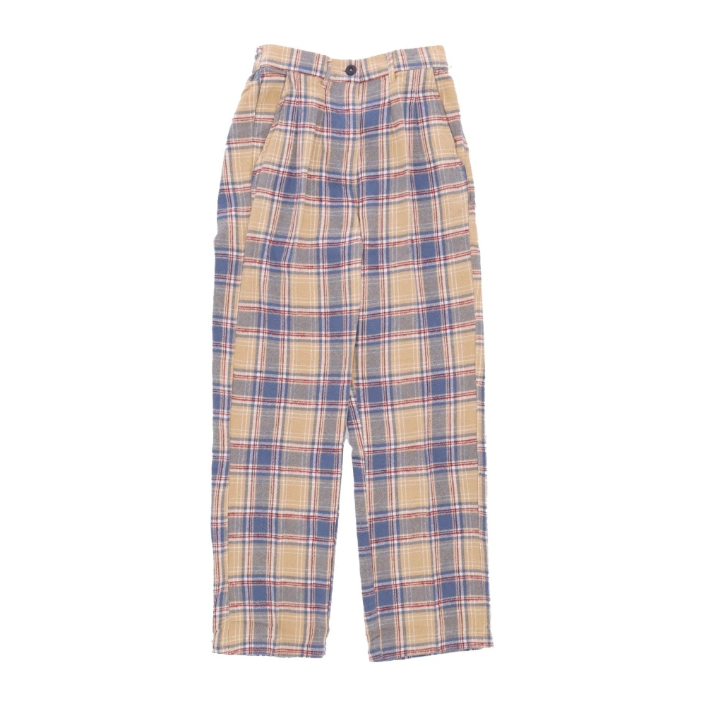Obey Vintage Blue Flanellen Broek Multicolor Dames