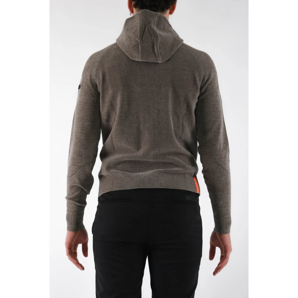 RRD Velvet Cardigan met Rits en Capuchon Gray Heren