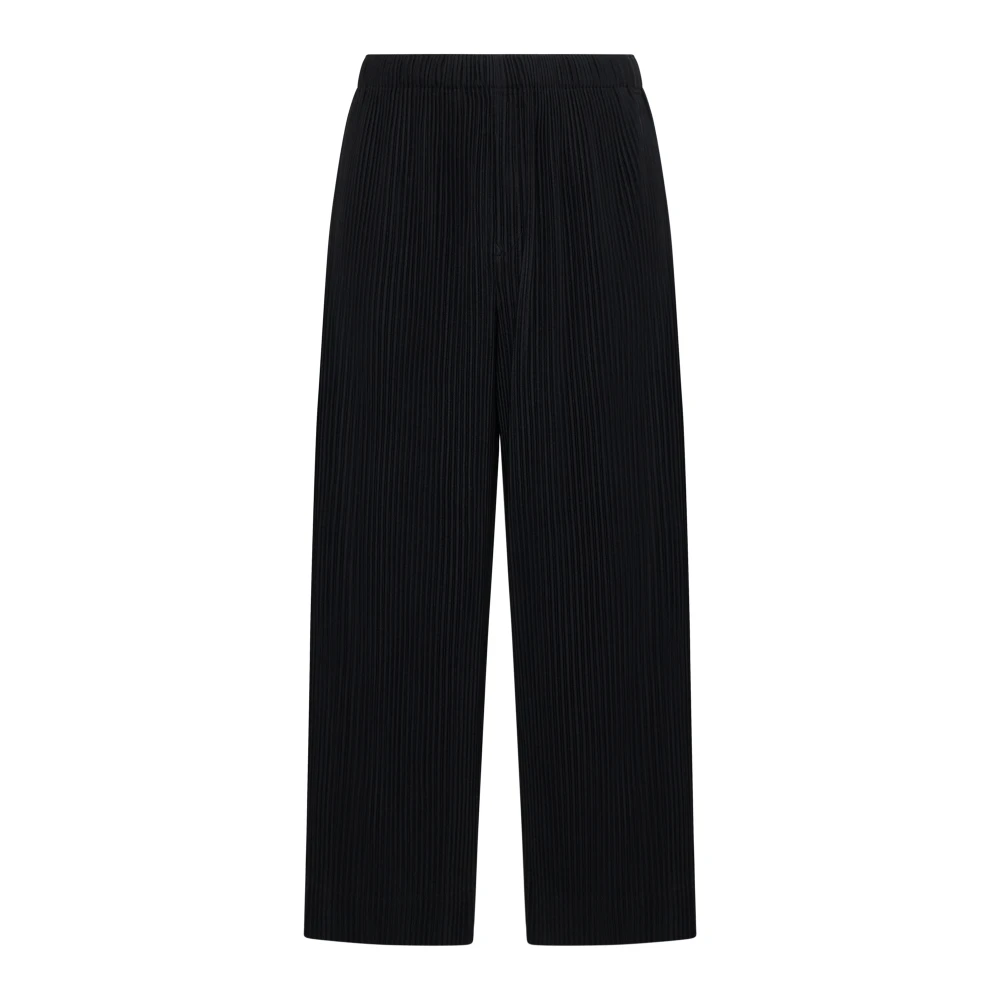 Issey Miyake Zwarte Geplooide Broek Black Heren