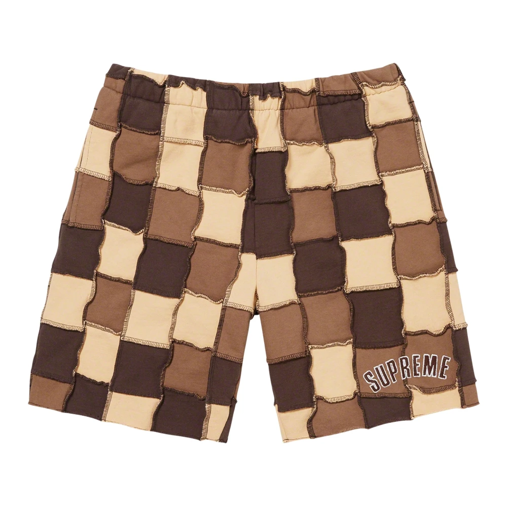 Supreme Patchwork Sweatshort Brown Limited Edition Multicolor Heren