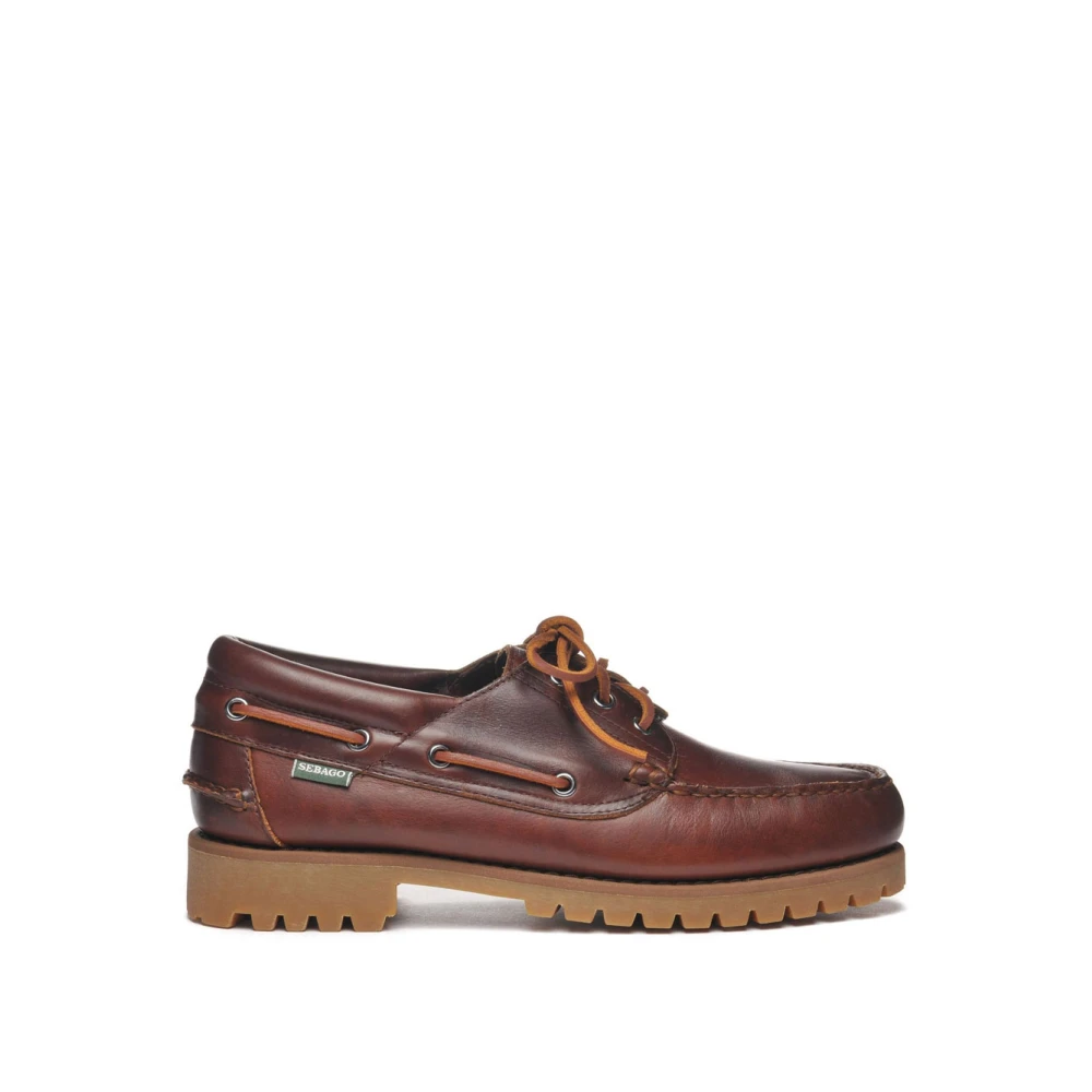 Sebago Men's Brown Leather Loafers - Laced Shoes - 6 Uk - Shoes