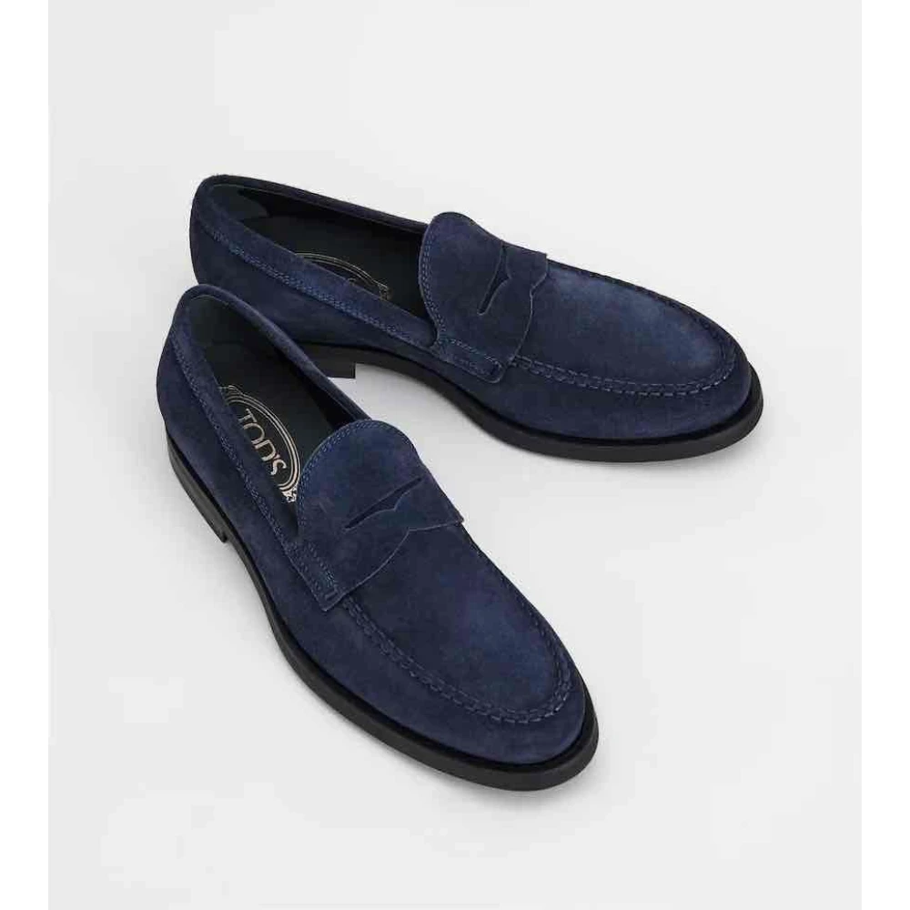 TOD'S Klassieke Leren Mocassinschoenen Blue Heren