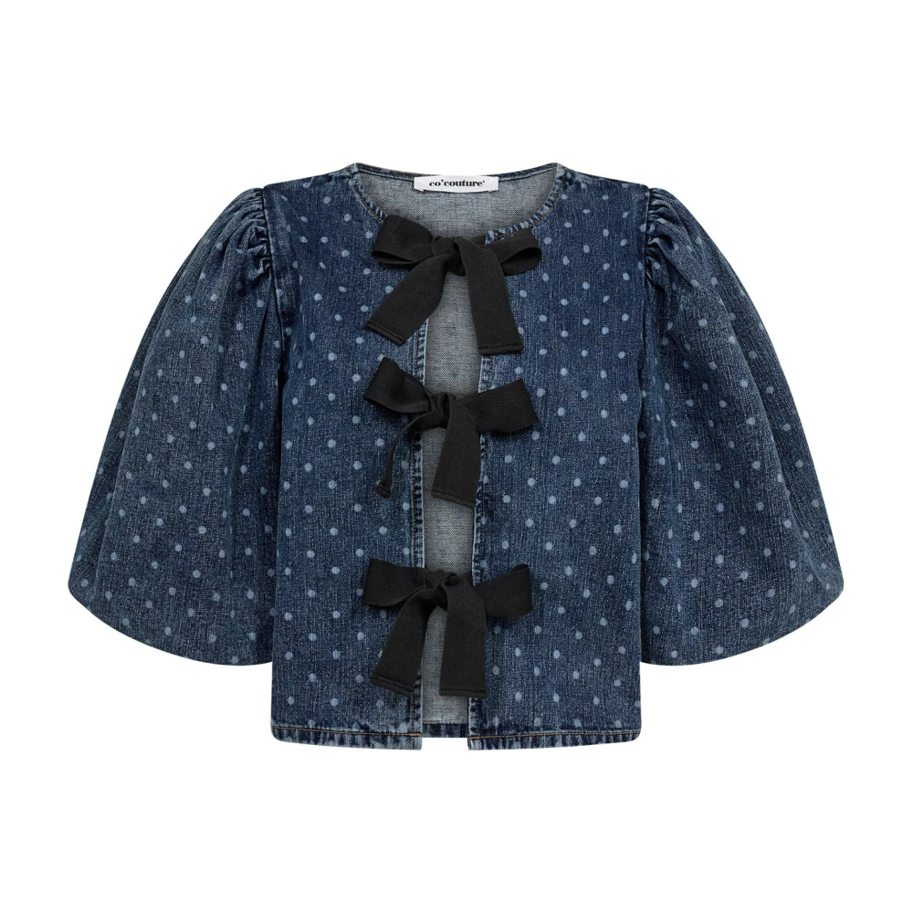 Co'Couture Darincc Dot Bow Blouse Blauw Blue Dames