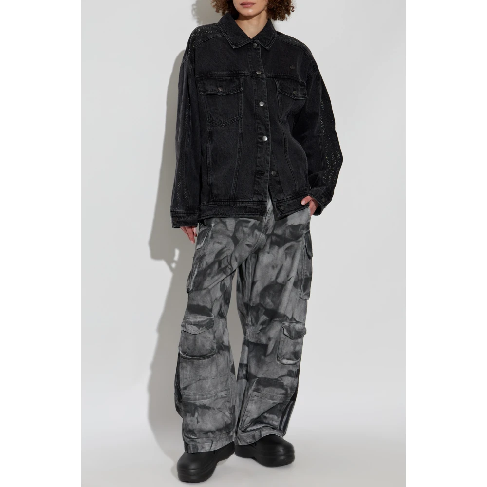 adidas Originals Spijkerjasje met glinsterende pailletten Black Dames