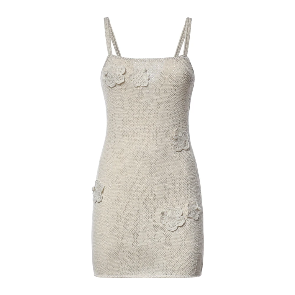 Mc2 Saint Barth Beige Knitted Dresses, Female, M, Knit Dress