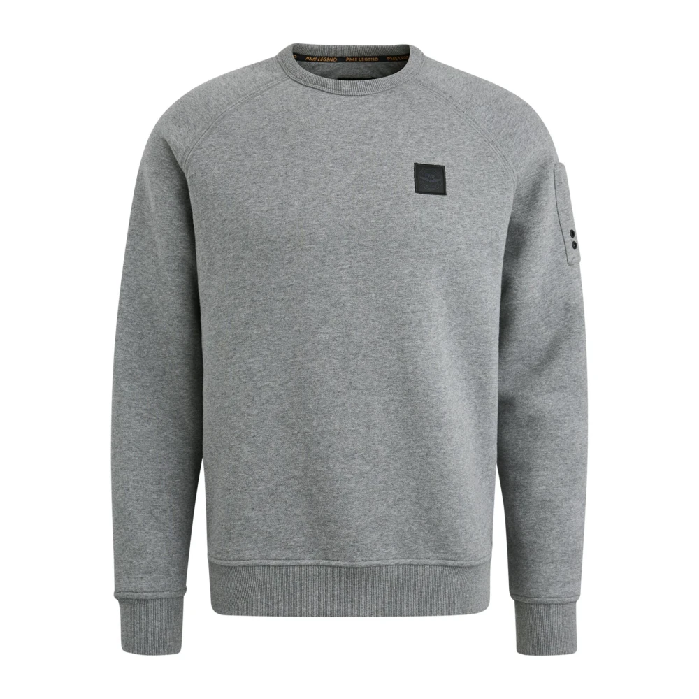 PME Legend Mjuk Fleece Crewneck Sweatshirt med Flight Pocket Gray, Herr