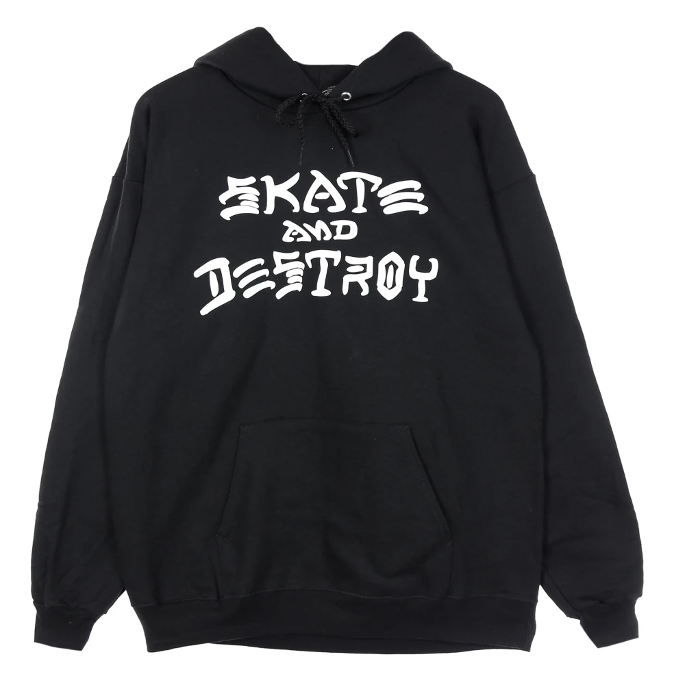 Thrasher Skate Destroy Hoodie Zwart Wit Black Heren